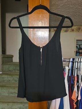 Express Black Sleeveless Zip-Front Camisole